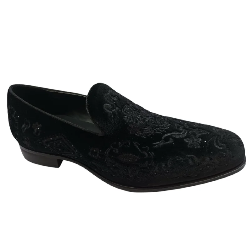 Slip-On Winter Shoes TERRONI: Velvet Embroidered Loafer S44