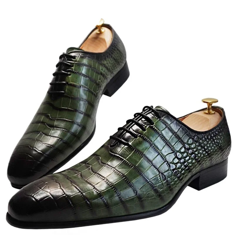 Lightweight Snow Boots The DaoChen Alligator - Crocodile Pattern leather Captoe Oxford Dress Shoes