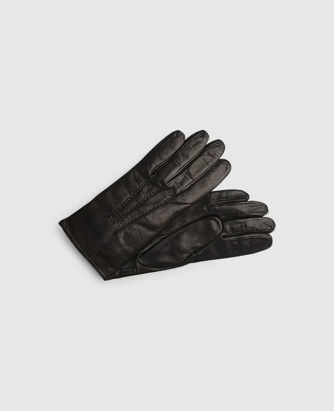 Formal Hiking Footwear Gloves with stitching - Black