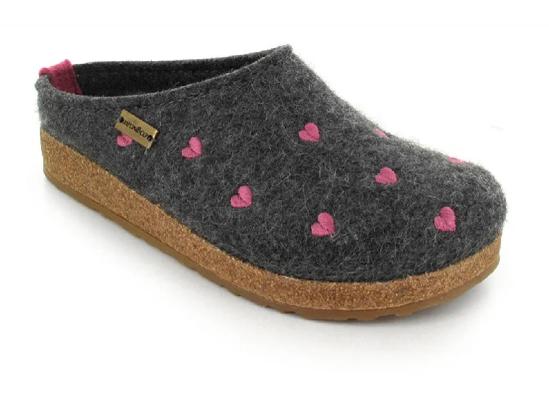 Cozy Casual Shoes HAFLINGER Clog | Grizzly Cuoricino, Anthracite