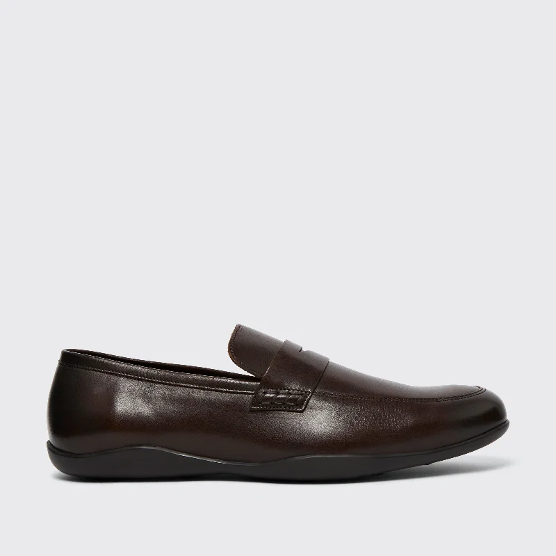 Trendy Sports Sneakers Downing G Satin Calf Dark Brown