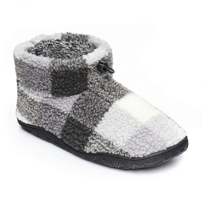 Trendy Formal Shoes Neeson - Shorter Length Check Sherpa Slipper Boot - Grey Check