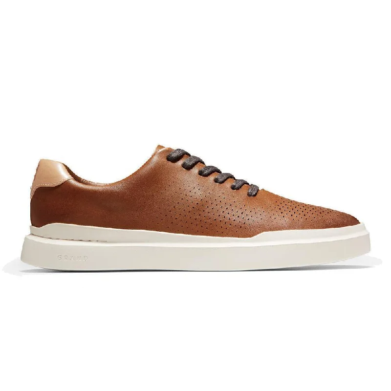 Fashionable Work Sneakers Cole Haan Men's GrandPro Rally Lazer Cut Tan Leather