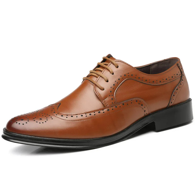 Comfortable Hiking Footwear Povi - Affordable Brogue derby dress shoes for men