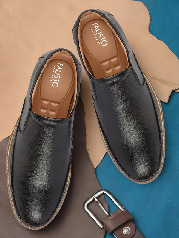 Comfortable Formal Footwear Men Black Formal Superior Comfort Slip On Shoes