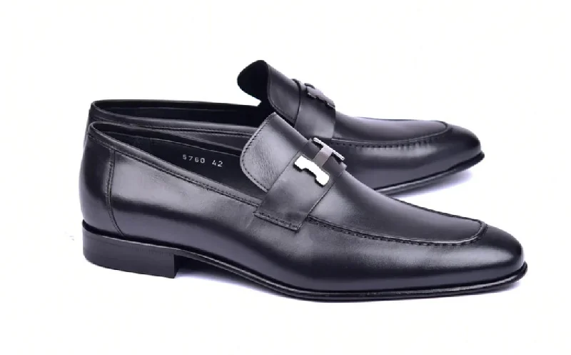 Sporty Casual Boots Corrente 5760 Burnished Calfskin Loafer - Black