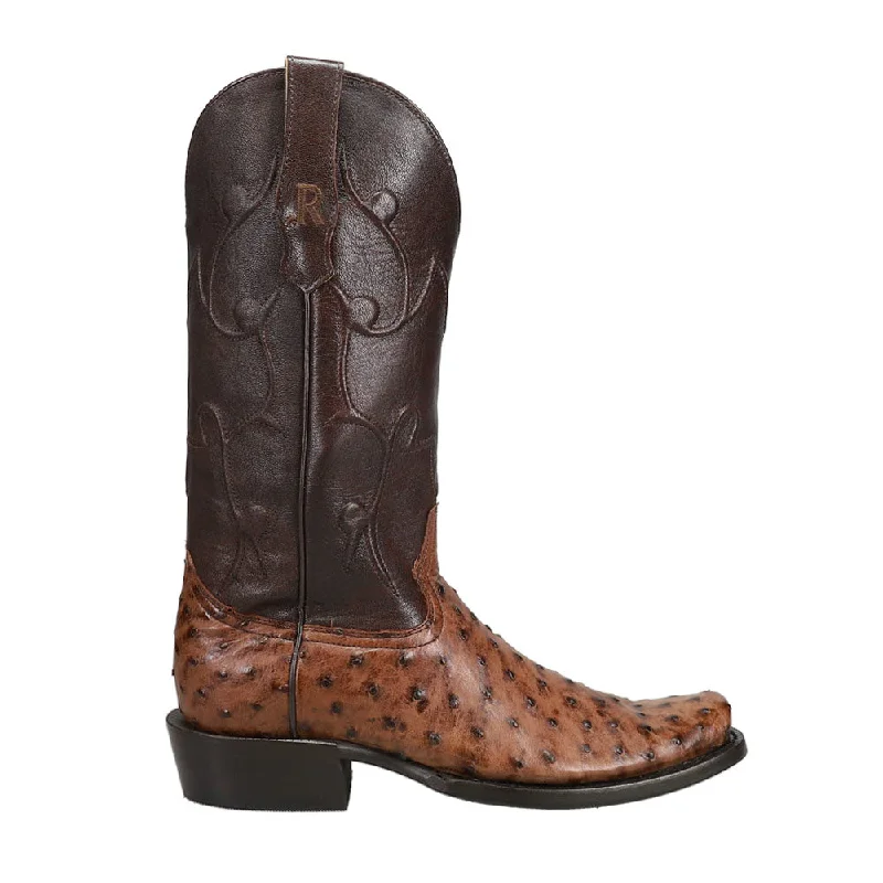 Sporty Casual Sneakers Full Quill Ostrich Embroidered Square Toe Cowboy Boots