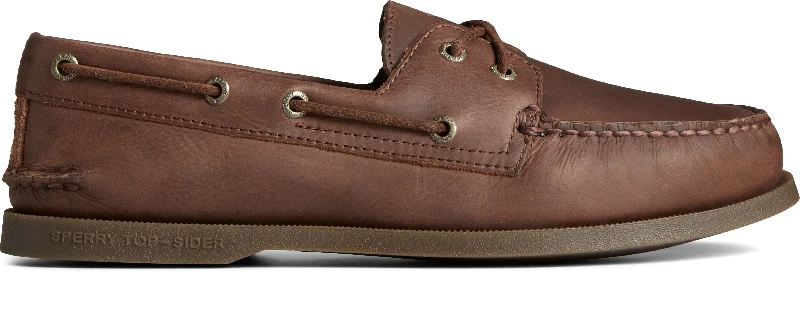 Trendy High Top Sneakers Men's A/O 2-Eye Cross Lace Leather Wide - Brown