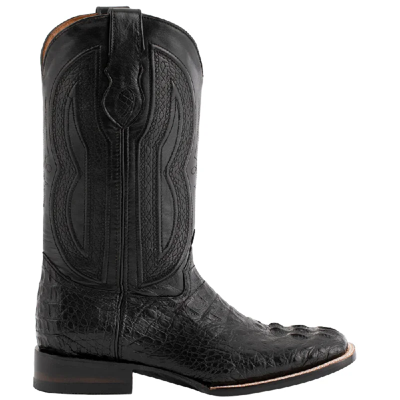 Best Formal Shoes Online Hornback Caiman Embroidered Square Toe Cowboy Boots