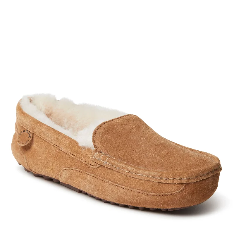 Comfortable Work Sneakers Fireside By Dearfoams Men's Melbourne Genuine Shearling Moccasin