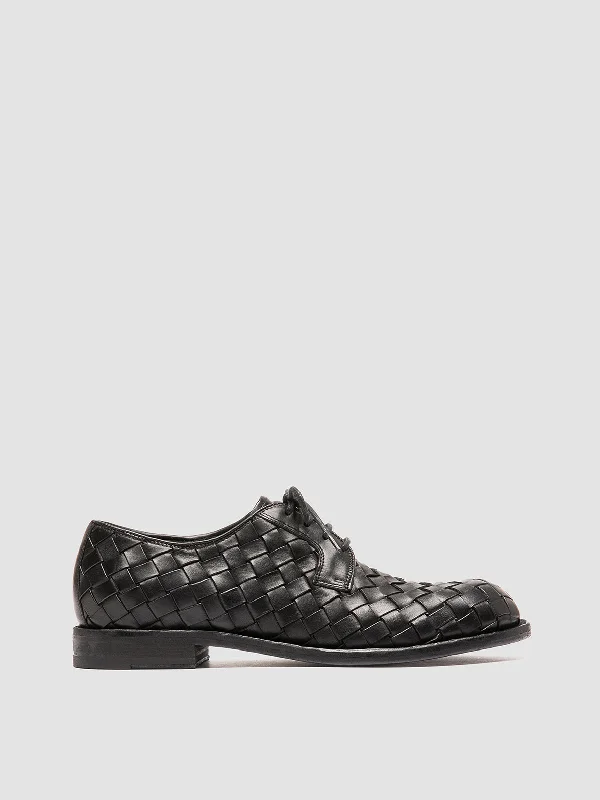Running Footwear Sale RUGGED 007 - Black Leather Derby Shoes