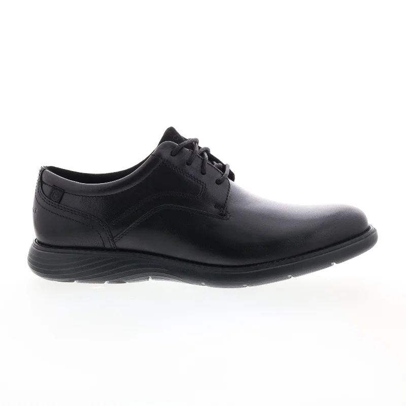 Casual Running Sneakers Rockport Garett Plain Toe CH5001 Mens Black Wide Oxfords Plain Toe Shoes