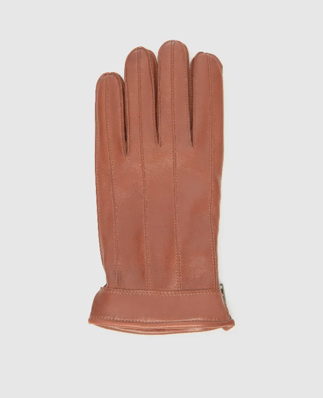 Sporty Snow Boots Gloves with zipper - Light Brown