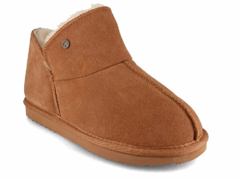 Trendy Walking Shoes WARMBAT Women Suede Boots 'Willow', cognac