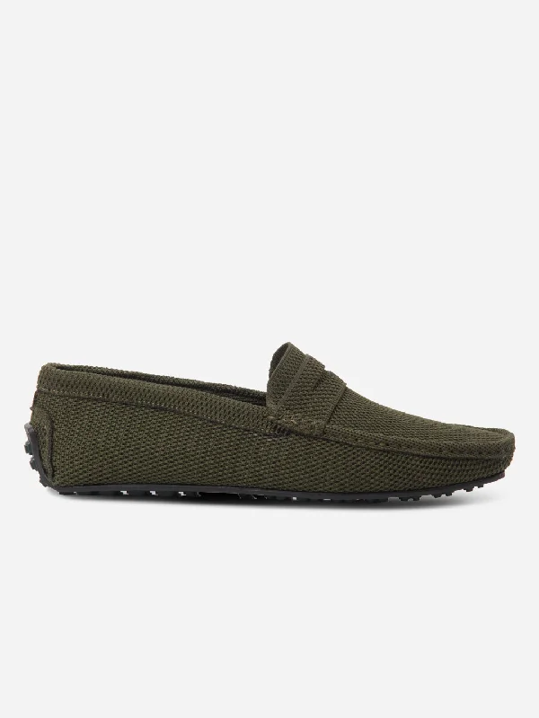 Casual Sandals Collection Men's Olive Moc Toe Suede Finish Casual Loafer (IX4109)