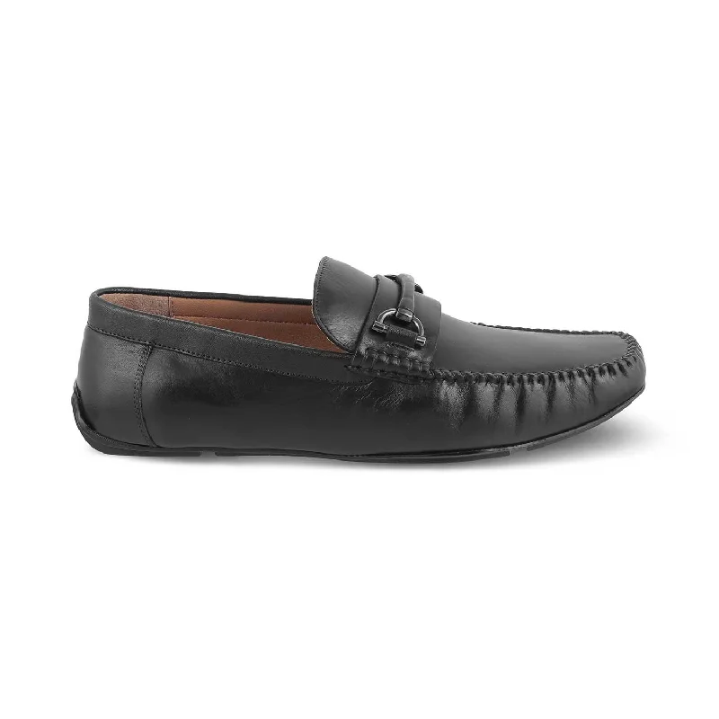 Comfortable Snow Sneakers The Salvo Black Men's Leather Driving Loafers Tresmode