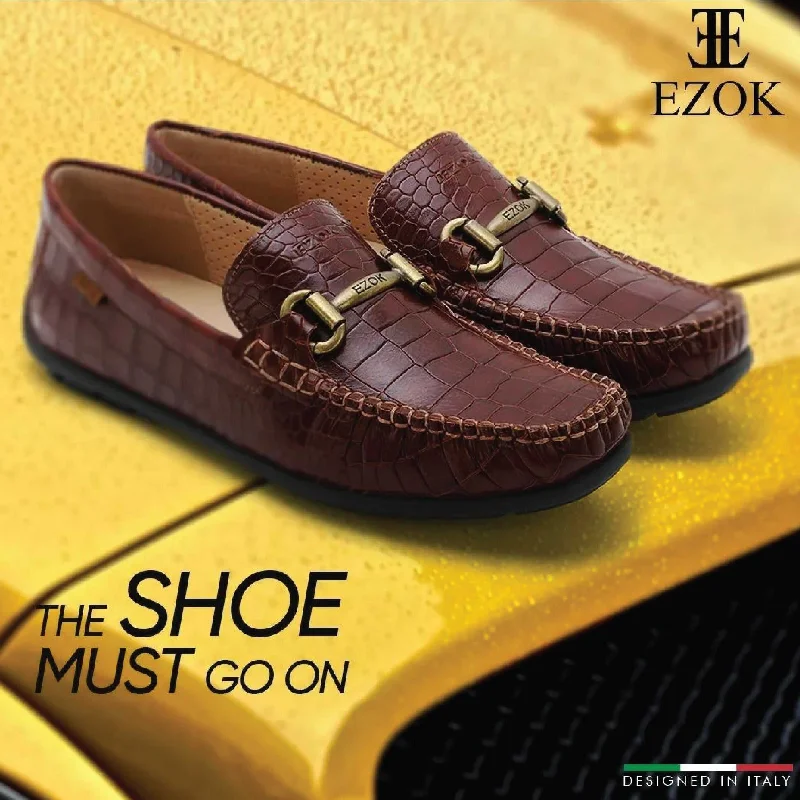 Comfortable Work Sneakers Ezok Men Brown Moccasin Driving Leather Carlo Loafers