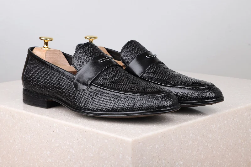 Stylish Running Footwear Formal Slippons-Black