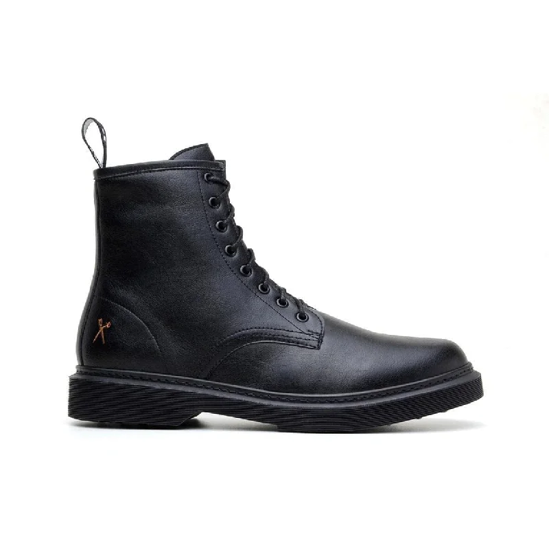 Durable Sports Sneakers 'London 2' Vegan Lace-Up Boot by King55 - Black