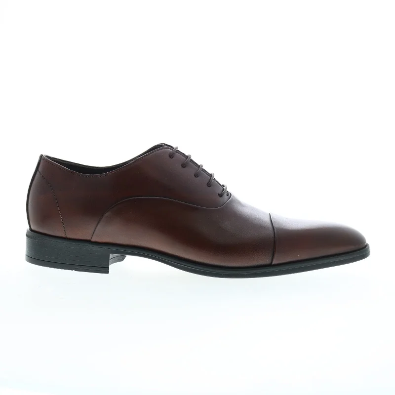 Comfortable Snow Sneakers Bruno Magli Mario MB2MIOE0 Mens Brown Oxfords & Lace Ups Cap Toe Shoes