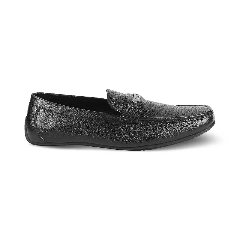 Comfortable Formal Footwear The Odry Black Men's Leather Driving Loafers Tresmode