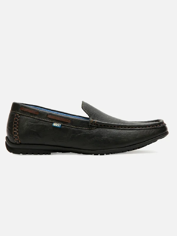 Leather Sandals For Sale Men's Charcoal Black Moc Toe Casual Loafer (IX1014)