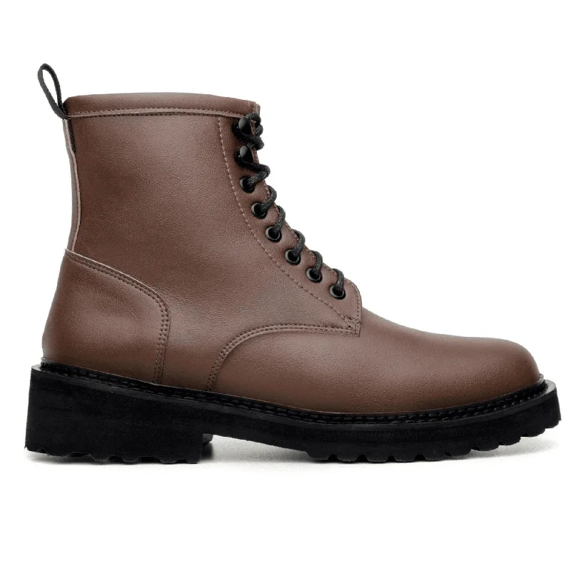 Best Winter Sneakers 'Everyday Work Boot' unisex vegan lace-up boot with chunky sole by Ahimsa - cognac