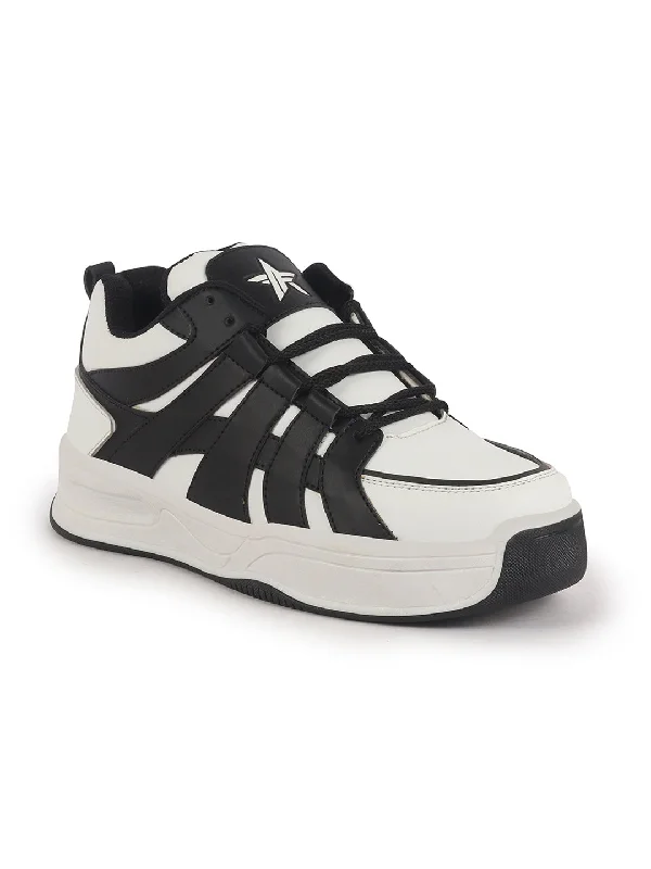 Best Formal Shoes Online Men White Colorblocked Lace Up Sneakers| Sports Running Shoes|Anti-Skid Phylon Sole|Lace-Up Athleisure Shoes|Walking Shoes