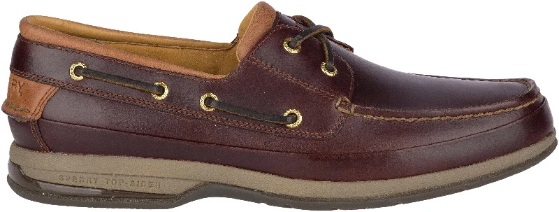Trendy Sports Sneakers Men's Gold Boat Leather Wide Amaretto