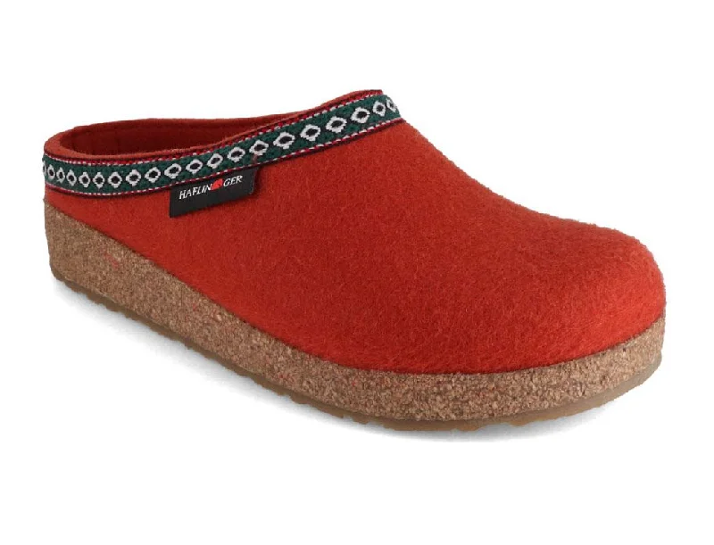 Warm Hiking Boots HAFLINGER Clog | Grizzly Franzl, Terracotta