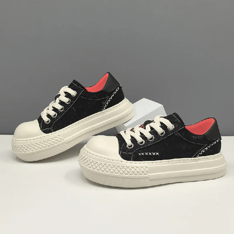 Designer Work Shoes Men Fashion Quilted Denim Canvas Flat Casual Shoes