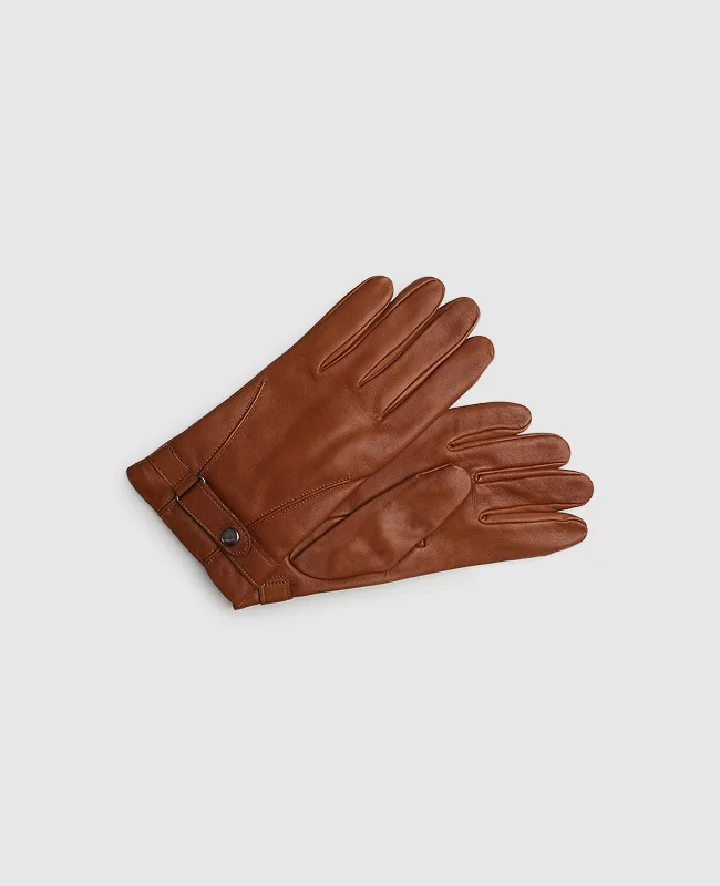 Chic High Heels Collection Gloves with button - Light Brown
