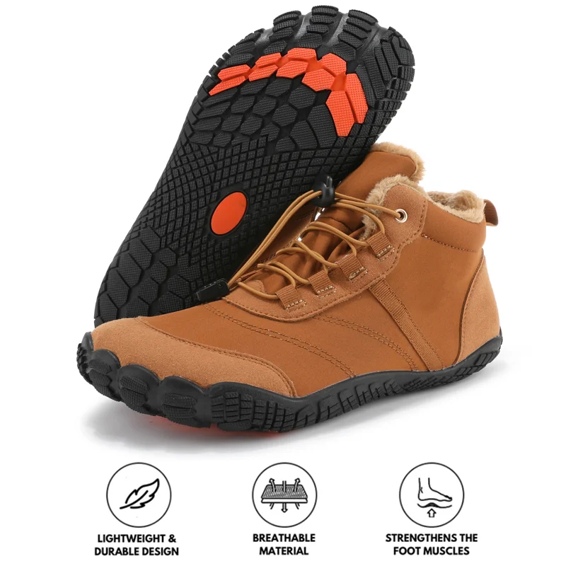 Comfortable Heeled Shoes Snow Boots Winter Outdoor Camping Mountaineering Wear-Resistant Plus Velvet Warm Shoes Hiking Shoes Footwear Non-slip & Waterproof Winter Barefoot Shoe (Unisex)