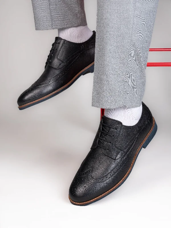 Comfortable Hiking Sandals Alberto Torresi Horwik Series Black Mild Leather Brogue Shoe Comfortable Hiking Sandals Alberto Torresi Horwik Series Black Mild Leather Brogue Shoe