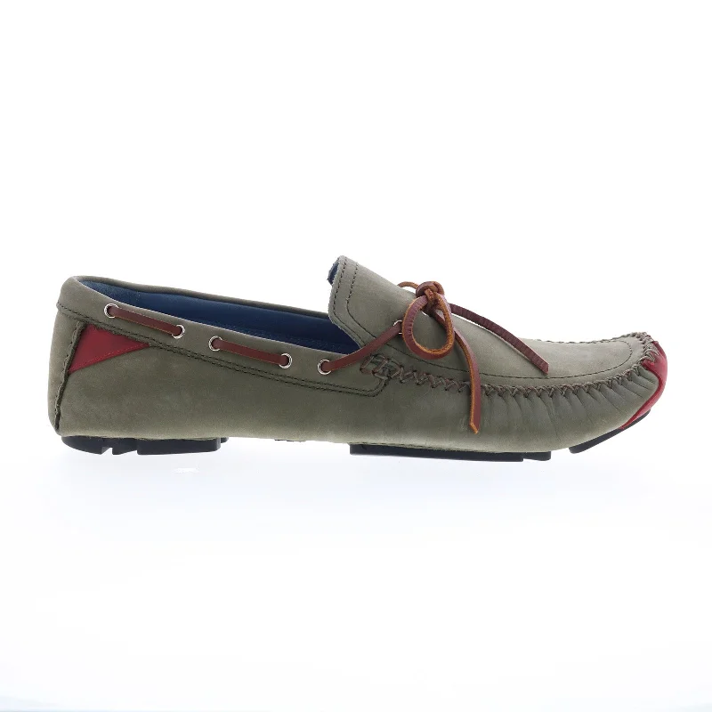 Comfortable Platform Shoes Robert Zur Frisco Mens Green Nubuck Slip On Loafers & Slip Ons Boat Shoes