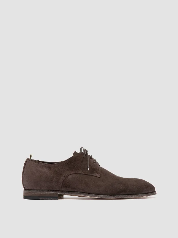 Slip-On Shoes For Men SOLITUDE 002 - Brown Suede Derby Shoes