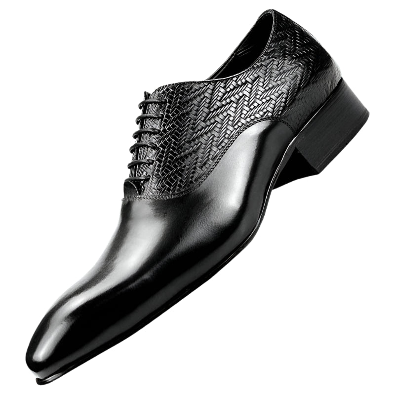 Casual Walking Boots simaya - leather oxford dress shoes. textured detailing. Big sizes.
