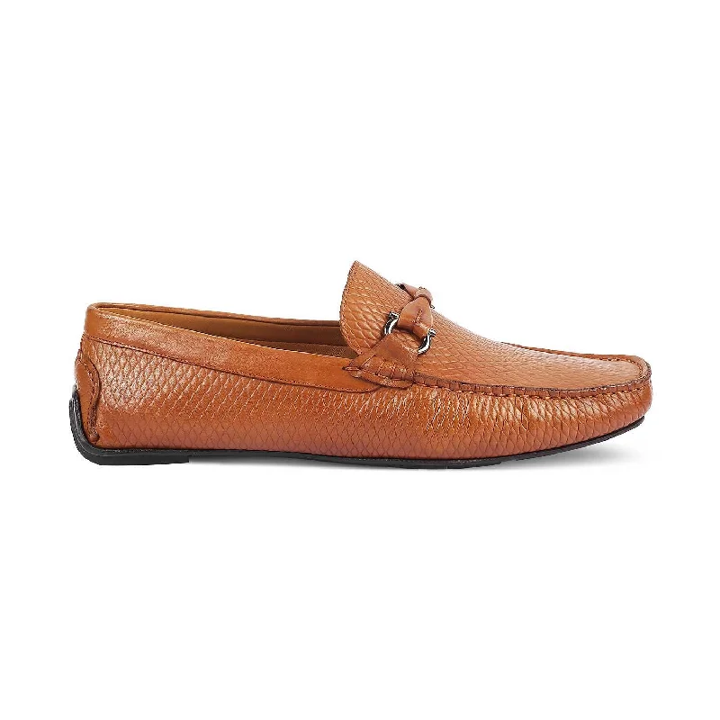 Comfortable Heeled Shoes The Cover Tan Men's Leather Driving Loafers Tresmode
