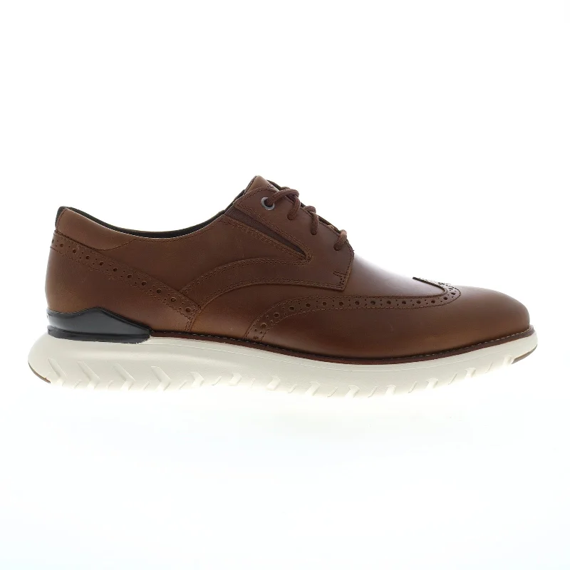 High Fashion Work Boots Rockport Total Motion Sport Wingtip CI2660 Mens Brown Wide Oxfords Shoes