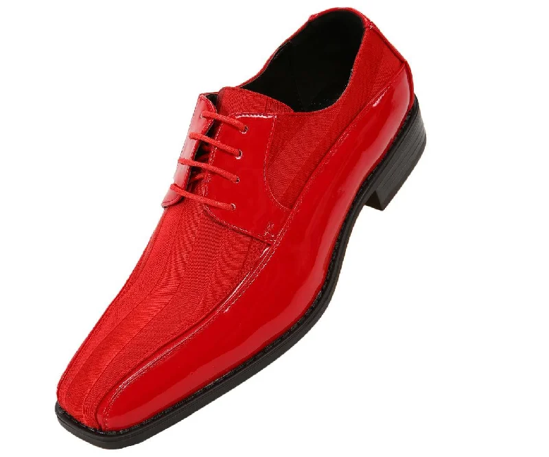 Comfortable Hiking Sandals Men's Striped Satin and Matching Patent Upper Shoes Color Red Comfortable Hiking Sandals Men's Striped Satin and Matching Patent Upper Shoes Color Red