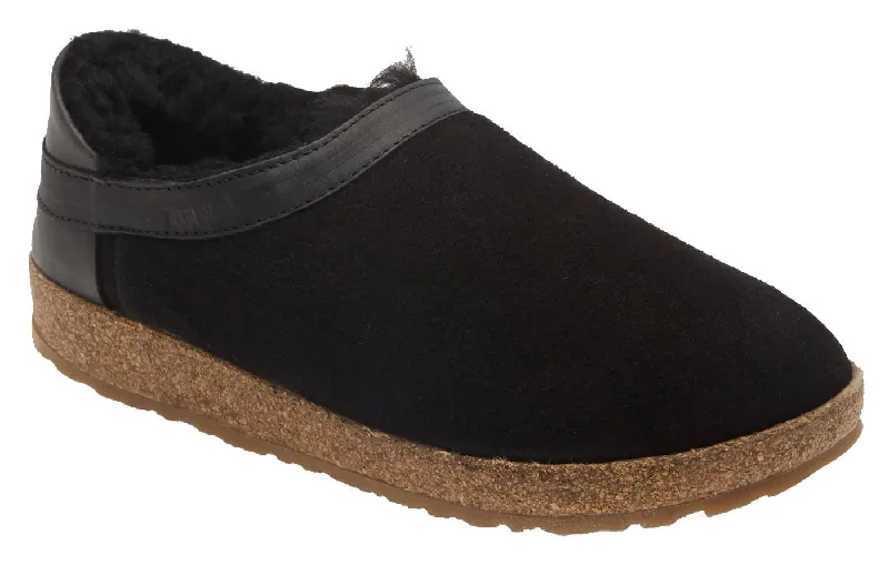 Sporty Casual Sneakers Haflinger Siberia Clog Black Suede