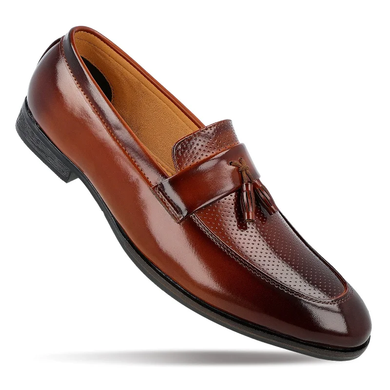 Sporty Casual Boots Men's Loafer Formal Shoes - WC97081 Tan