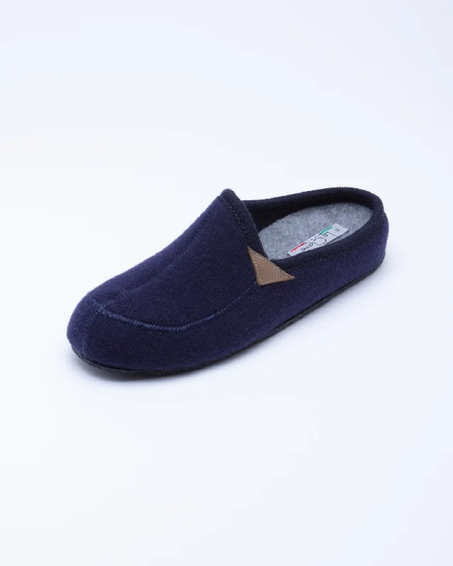 Cozy Indoor Slippers Men's Casies Wool Felt Mule Slipper Navy