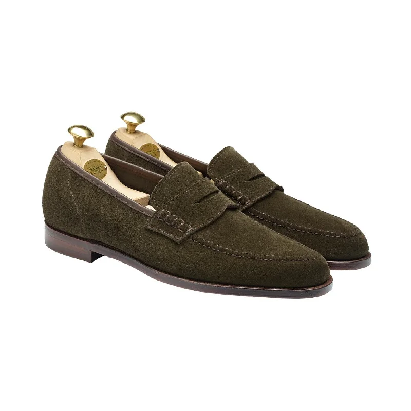 Comfortable Platform Boots Seaton Earth Green Suede