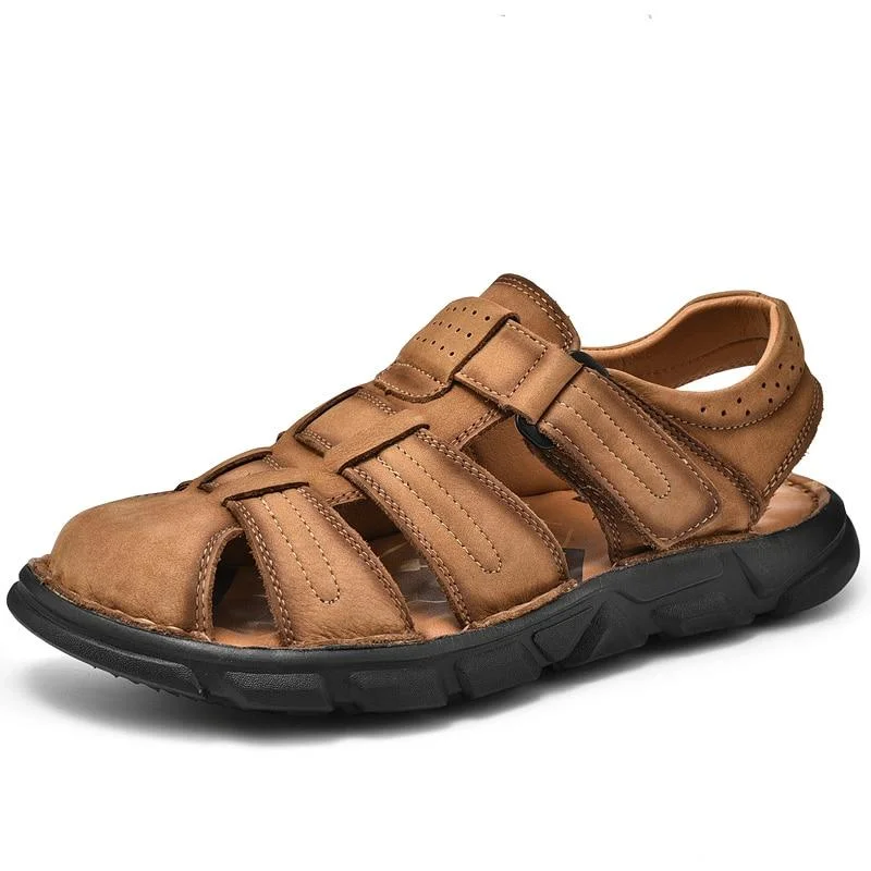 Comfortable Dress Flats Summer Genuine Leather Men's Sandals Lightweight Men's Shoes Outdoor Comfortable Beach Sandals Comfortable Dress Flats Summer Genuine Leather Men's Sandals Lightweight Men's Shoes Outdoor Comfortable Beach Sandals