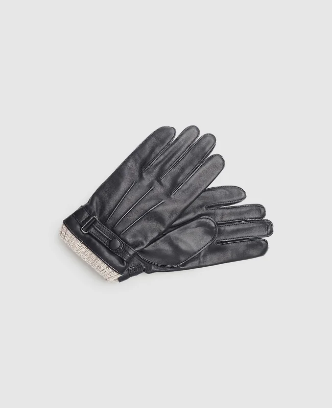 Sporty Casual Boots Leather gloves with cuff - Dark Blue