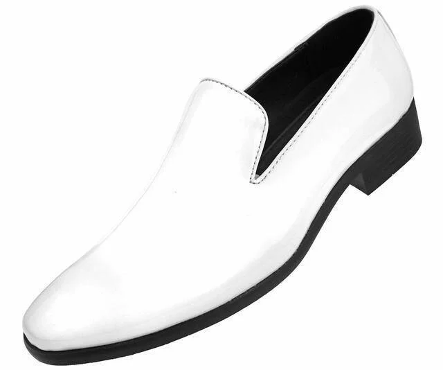 Comfortable Snow Sneakers White Slip On Shiny Tuxedo Shoes