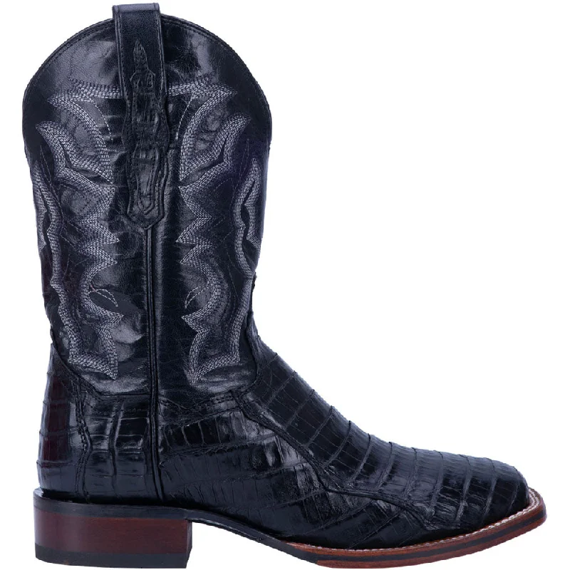 Sporty Casual Shoes Kingsly Caiman Croc Embroidered Square Toe Pull On Cowboy Boots