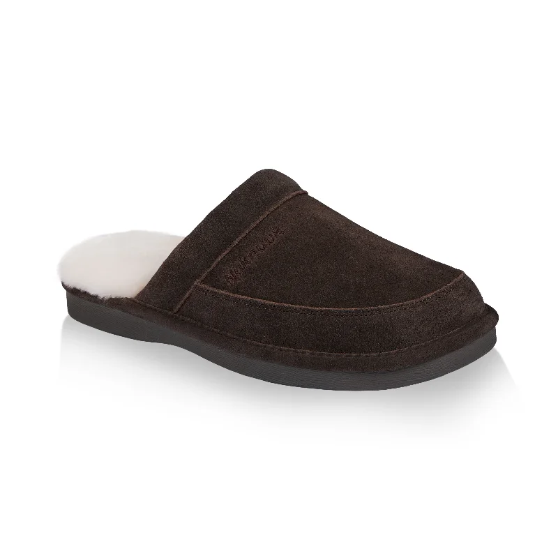 Comfortable Winter Sandals Spencer men's slipper (Dark Brown)