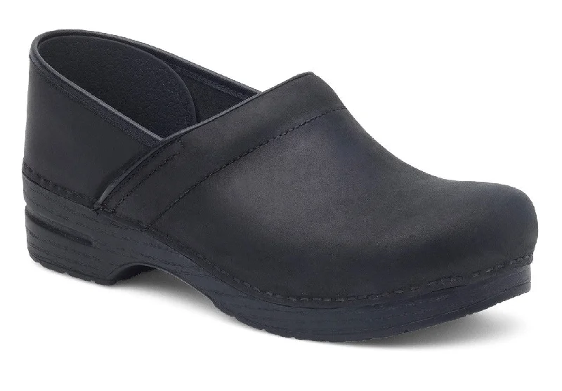 Breathable Hiking Footwear Dansko Professional Clog Black Oiled Leather